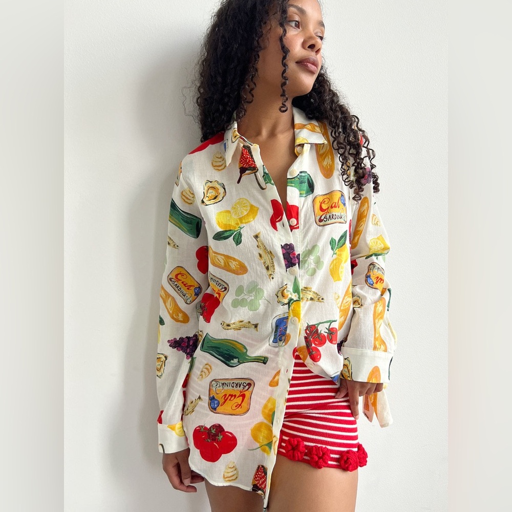 Printer Button Down Shirt